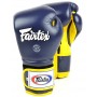 Fairtex BGV9 Боксерские Перчатки Мексиканский Стиль "Heavy Hitter's" Сине-Желтые